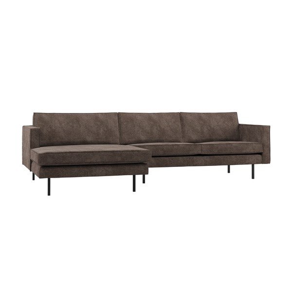 Divano angolare marrone scuro (con penisola a destra/con chaise lounge) Rodeo – WOOOD