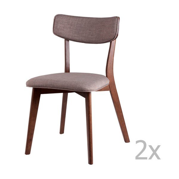 Set di 2 sedie da pranzo grigio chiaro Lina - sømcasa