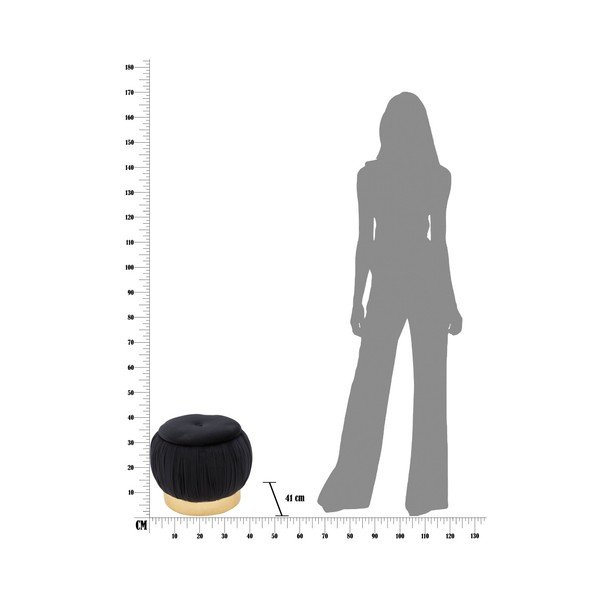 Černý puf s úložným prostorem Mauro Ferretti Paris, ⌀ 41 cm-image-4