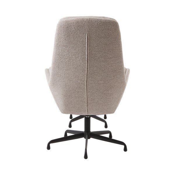 Poltrona con poggiapiedi da relax in grigio chiaro con rivestimento in bouclé Sifton – Unique Furniture-image-3