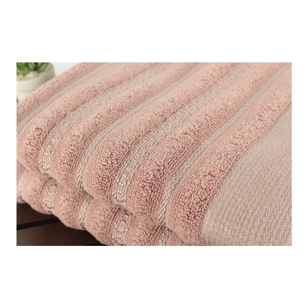 Set di 2 asciugamani Fance Dusty Rose, 50 x 90 cm - Foutastic-image-1