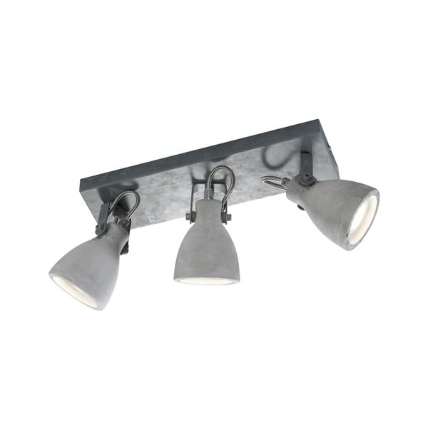 Lampada da parete grigia per 3 lampadine Concreta, lunghezza 35 cm - Trio