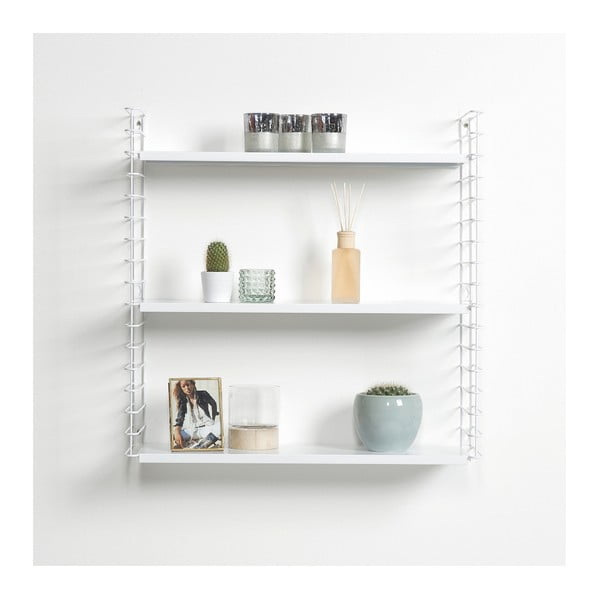 Scaffale a 3 piani con ripiani bianchi, larghezza 70 cm Libro - Metaltex-image-1
