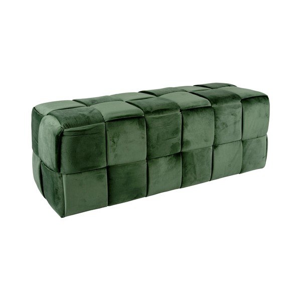 Sgabello in velluto verde scuro Weaved - Leitmotiv