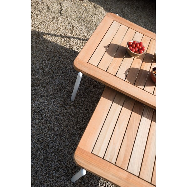 Tavolo da giardino in teak 75x68 cm Omer - Diphano-image-2