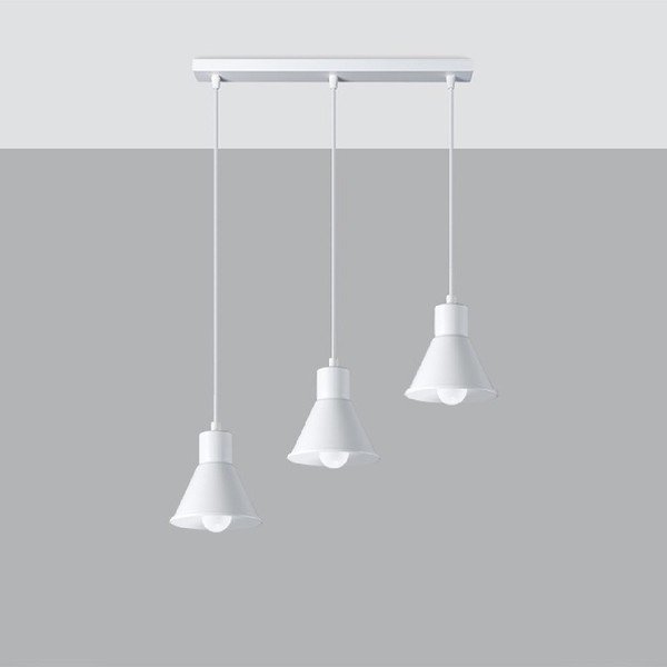Lampada a sospensione bianca con paralume in metallo 45x14 cm Martina - Sollux-image-1