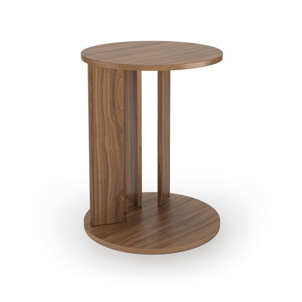 Tavolino rotondo con piano in noce ø 50 cm Nora - TemaHome-image-2