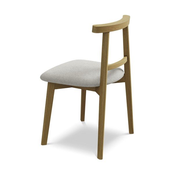 Sedia da pranzo grigio chiaro in legno massiccio Ohelo – Makamii-image-3