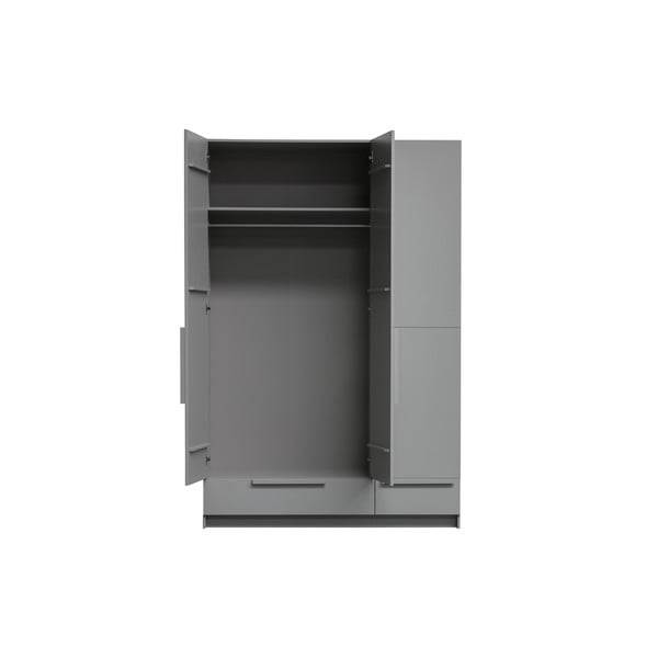 Armadio modulare in legno di pino grigio 142x215 cm Pure - WOOOD-image-3