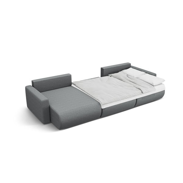 Divano angolare grigio allungabile con contenitore (a U) Belfast – Cosmopolitan Design-image-3