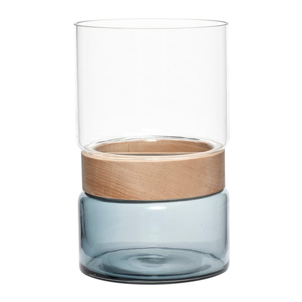 Vaso in vetro bianco e blu 26 cm Darwin - Hübsch