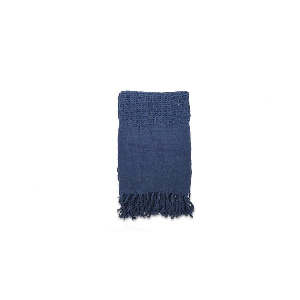 Coperta di lino blu, 130 x 170 cm Kadin - Nkuku