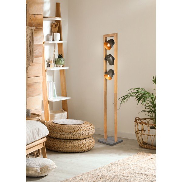 Lampada da terra in colore naturale con paralume in metallo (altezza 150 cm) Bell - Trio-image-1