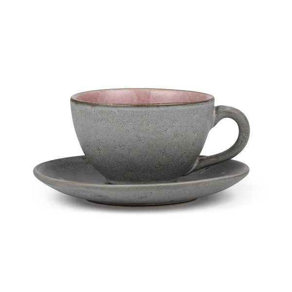 Tazzina per cappuccino rosa/grigia in ceramica 240 ml Gastro Grey/Light Pink – Bitz-image-1