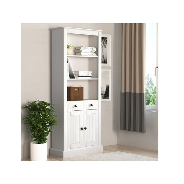 Libreria in legno di pino bianco 181x31 cm Mille - Støraa-image-1