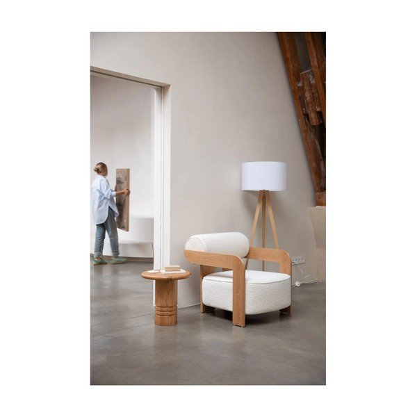 Poltrona beige con rivestimento in bouclé Oolong – Zuiver-image-1