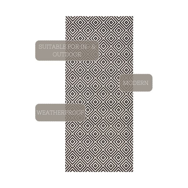 Tappeto da esterno bianco e nero , 80 x 200 cm Karo - NORTHRUGS-image-3