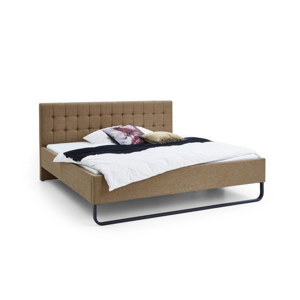 Letto matrimoniale imbottito marrone chiaro rete non inclusa 180x200 cm Lambada – Meise Möbel-image-4
