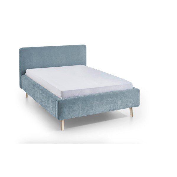 Letto matrimoniale imbottito azzurro rete non inclusa 140x200 cm Mattis – Meise Möbel-image-4