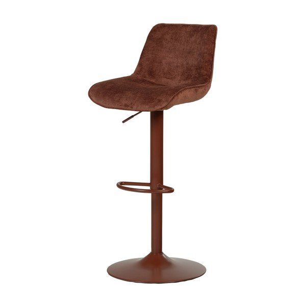 Sgabello da bar marrone cognac imbottito con altezza regolabile Marten – WOOOD