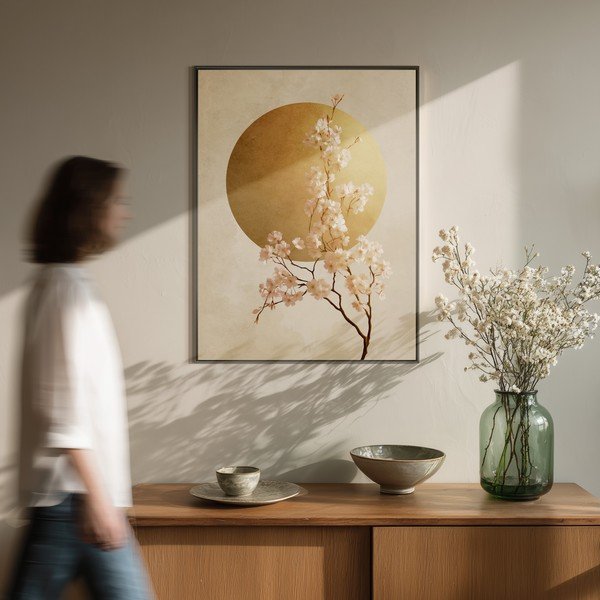 Dipinto stampato con cornice inclusa 60x80 cm Cherry Blossoms – Styler-image-1