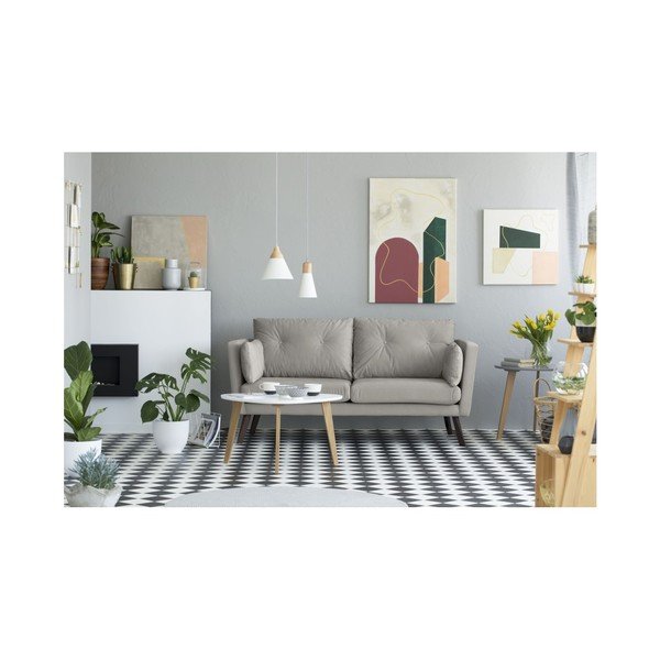 Divano 3 posti grigio chiaro Elena - Mazzini Sofas-image-2