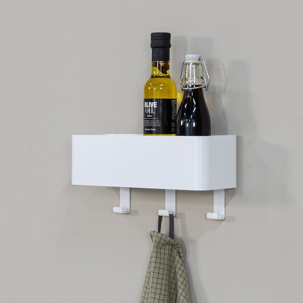 Mensola da bagno da parete bianca in acciaio Multi – Spinder Design-image-1