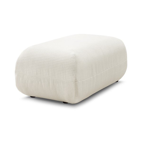 Pouf in velluto a coste bianco Lecomte - Bobochic Paris-image-4
