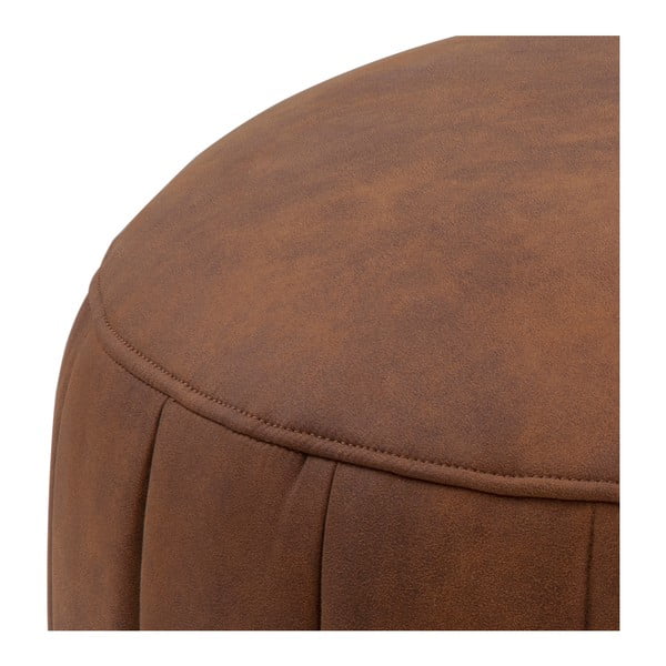 Pouf in similpelle marrone cognac , ⌀ 60 cm Doria - Actona-image-2