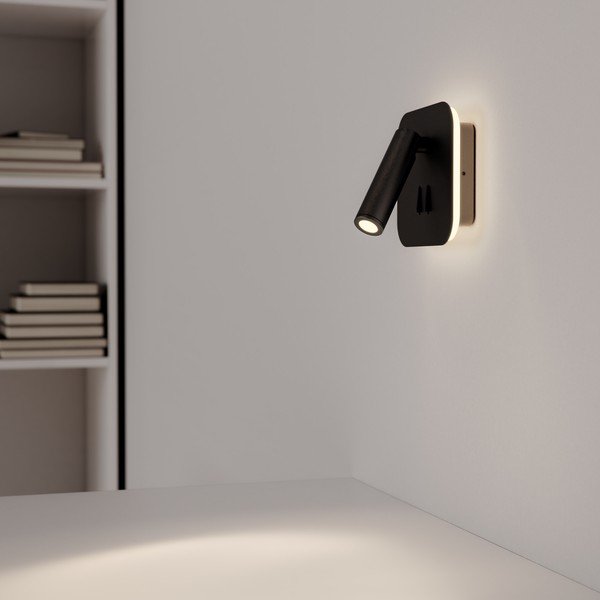 Lampada da parete nera, lunghezza 13 cm Milu - SULION-image-1