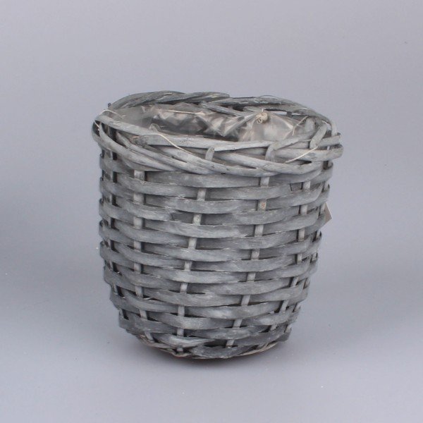 Šedý proutěný květináč Dakls II