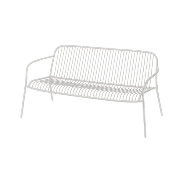 Panca da giardino grigio chiaro in metallo Yua Wire – Blomus-image-2