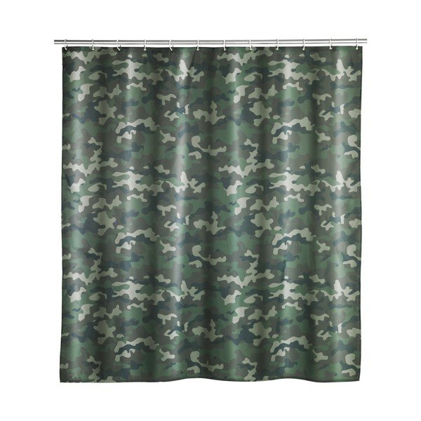 Tenda da doccia lavabile Camouflage, 180 x 200 cm - Wenko