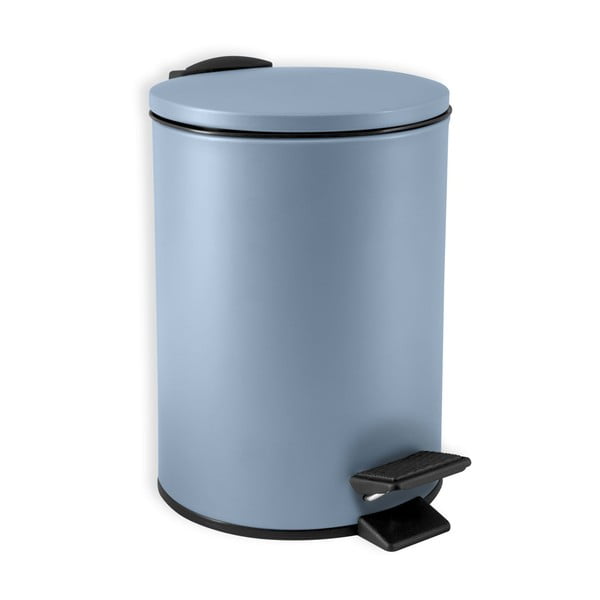 Cestino per la spazzatura azzurro in acciaio con pedale 3 l   Adelar – Spirella
