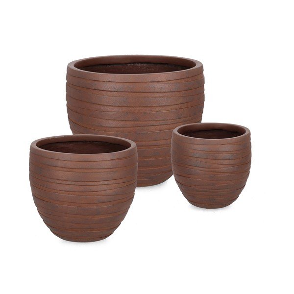Set di vasi per fiori 3 pz ø 46 cm Strips – Bizzotto