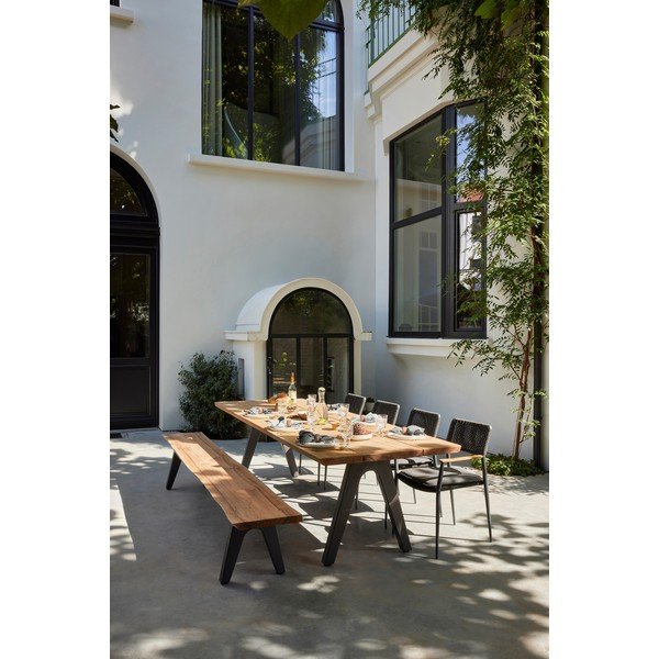 Panchina da giardino nera/naturale Pure - Diphano-image-4