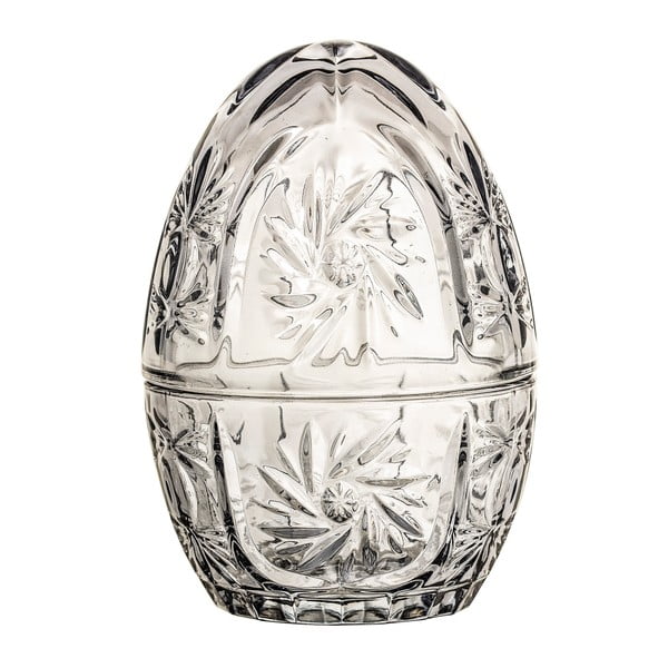 Scatola decorativa a forma di uovo in vetro grigio - Bloomingville