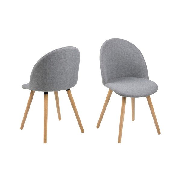 Sada 2 světle šedých jídelních židlí Actona Manley