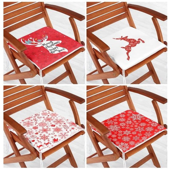Set di cuscini per sedie a tema natalizio 4 pz 40x40 cm Snowflakes – Mila Home