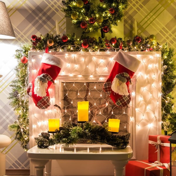 Catena luminosa LED trasparente Web, 200 luci, lunghezza 2 m - DecoKing-image-1