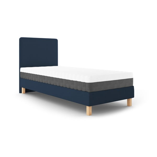 Letto singolo imbottito blu scuro con griglia 90x200 cm - Cosmopolitan Design