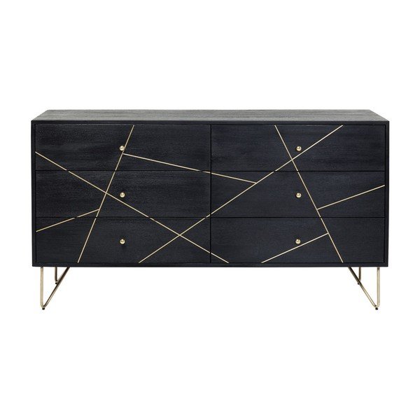 Cassettiera in legno di mango nero , larghezza 145 cm Gold Vein - Kare Design-image-2