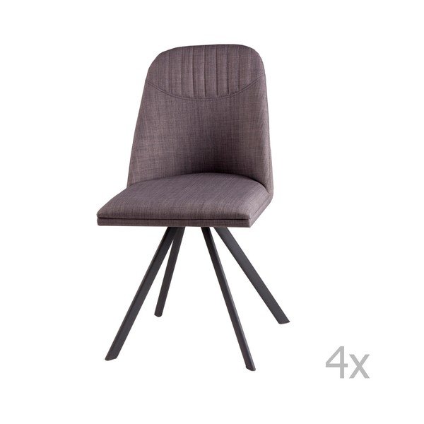 Set di 4 sedie da pranzo girevoli grigio chiaro Cris - sømcasa