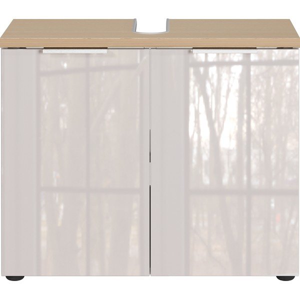 Mobile da lavabo color crema lucido 70x58 cm Tavira – Germania-image-3
