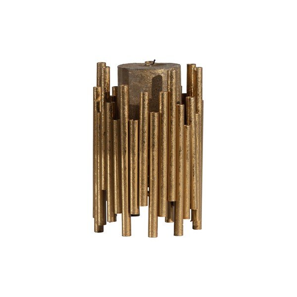 Portacandele in metallo color oro, altezza 18 cm - BePureHome-image-1