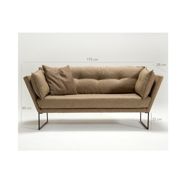Divano a tre posti marrone sabbia Chill - Balcab Home-image-1