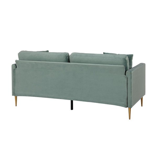 Divano turchese con rivestimento in velluto 184 cm Highland – Støraa-image-3