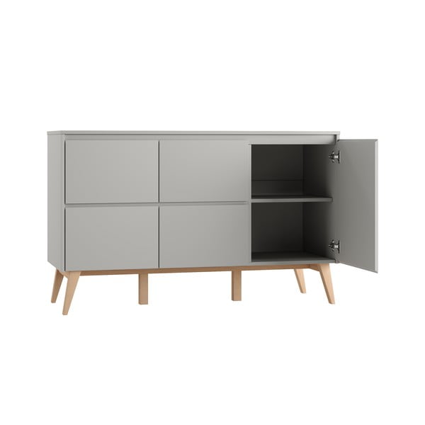 Cassettiera bassa grigia per bambini 149x52,5 cm Swing - Pinio-image-3