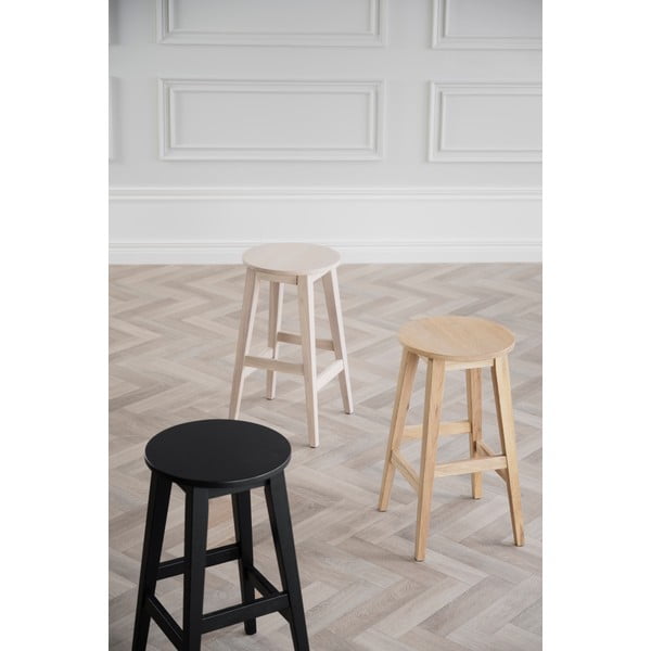 Sedia da bar di colore naturale in rovere massiccio (altezza della seduta 65 cm) Austin – Rowico-image-2