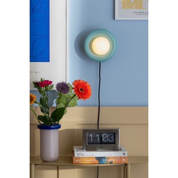 Lampada da parete azzurra in ceramica con alimentazione a corrente Catania Ring – Leitmotiv-image-1